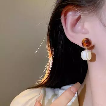 Новое поступление, акриловые модные простые геометрические простые квадратные синие круглые висячие серьги для женщин, модные милые ювелирные изделия для девочек, подарок