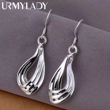 Новое поступление, элегантные серьги из стерлингового серебра 925 пробы, благородные красивые модные женские серьги, ювелирные изделия, бесплатная доставка, женская свадебная вечеринка ME055