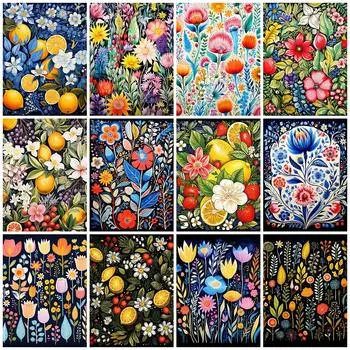 Новое поступление Алмазная картина Фрукты Цветы Вышивка крестом Бисерная вышивка Маргаритка Маргаритка Полный квадрат Круглая мозаика Декор для дома Full Round 20x30CM