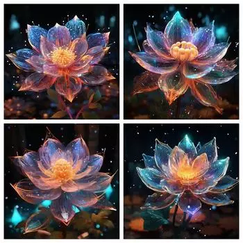 Новое поступление Алмазная картина Лотос Стразы Картина Цветочная вышивка Фэнтези Мозаика Подарок ручной работы Full Round 20x20CM