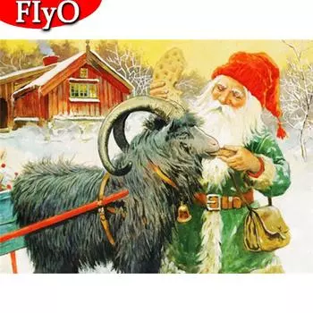 Новое поступление Алмазная картина Санта-Клаус Алмазная вышивка крестиком овечья мозаика Рождественский подарок ремесленный комплект Full Round (20X30CM)