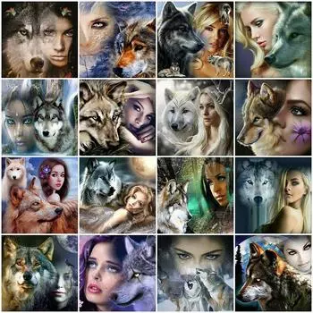 Новое поступление Алмазная вышивка волк животное мозаика горный хрусталь картина комплект алмазная живопись женские ремесла украшение дома Full Round 20x20CM