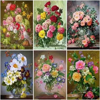 Новое поступление алмазная живопись цветы алмазная живопись вышивка ремесло полная круглая дрель домашний декор подарок Full Round 20x25CM