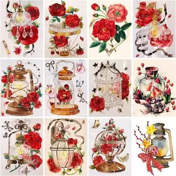 Новое поступление алмазная живопись цветы алмазная живопись Алмазная вышивка горный хрусталь мозаика подарок домашний декор ремесленный комплект Full Round 20x25CM