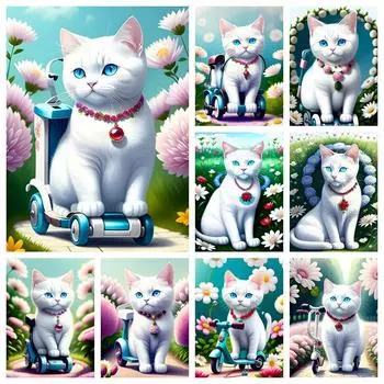 Новое поступление алмазная живопись кошка новая коллекция мозаика животные наборы для вышивки крестом вышивка цветок ручная работа подарок Full Round 20X30CM
