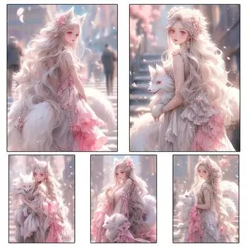 Новое поступление алмазной живописи Искусство Лиса Фея 5D DIY Вся Алмазная мозаика Вышивка крестом Ручная вышивка Домашнее украшение Full Round 20x30CM