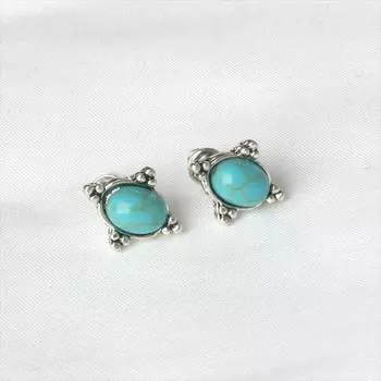 Новое поступление, бирюзовые винтажные маленькие шпильки, модные универсальные серьги с узором черепахи, простые элегантные серьги в стиле ретро для женщин как