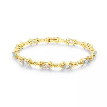 Новое поступление! Браслет из стерлингового серебра 925 пробы, натуральный небесно-голубой топаз, драгоценный камень mq4*8 мм, изысканные украшения для женщин, мамы, жены, хороший подарок Length:19cm синий