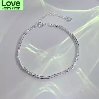 Новое поступление, браслет из сверкающего плетения из стерлингового серебра S925 пробы, регулируемый браслет из гипсофилы для женщин, изысканные модные ювелирные изделия, аксессуары