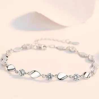 Новое поступление, браслет с микроинкрустацией из циркона для женщин, подарок на день рождения, модный браслет из стерлингового серебра 925 пробы, женские ювелирные изделия фиолетового цвета белый