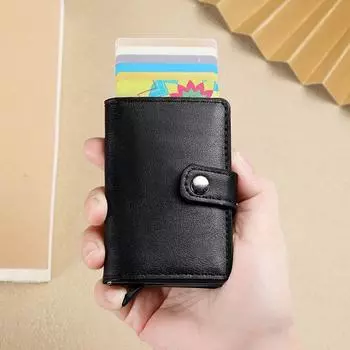 Новое поступление держатель для карт из алюминиевого сплава PU для мужчин и женщин, стильный и компактный кошелек для карт Brake 9.7*6.2*1.5cm