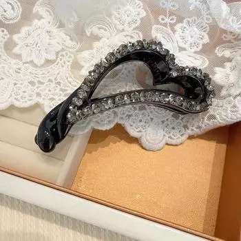 Новое поступление Французский шик Заколка для волос в виде сердца с кристаллами для женщин, Высокое качество