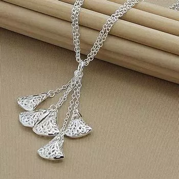 Новое поступление, индивидуальное ожерелье из стерлингового серебра 925 пробы, модное элегантное ожерелье в форме сердца, ювелирные украшения 45cm