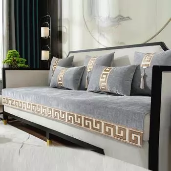 Новое поступление, красный роскошный чехол для дивана из синели, однотонное утолщенное полотенце, модные высококачественные секционные чехлы для диванов для гостиной 70x70cm 1pcs