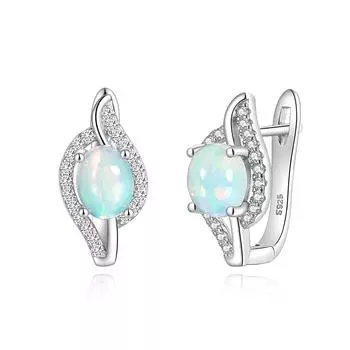 Новое поступление, красочные серьги с натуральным эфиопским опалом, драгоценный камень, Эфиопия, овал, 6*8 мм, серебро 925 пробы, изысканные ювелирные изделия для женщин m белый