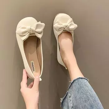 Новое поступление, летние удобные повседневные туфли на плоской подошве с круглым носком, элегантная женская обувь с дышащим бантом и неглубоким носком, НЕТ:2029 год 35