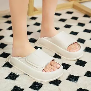 Новое поступление, летние женские тапочки, уличные, нескользящие, мягкие, с толстой подошвой, женские, пляжные, однотонные, для дома, уютные сандалии 36