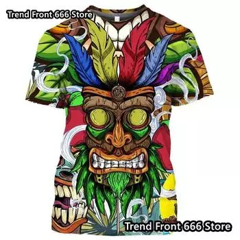 Новое поступление летних мужских и детских футболок DWD Tiki Room с принтом 3D, мужских топов с коротким рукавом и круглым вырезом, модной уличной одежды 100cm