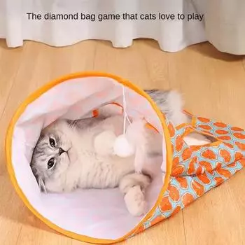 Новое поступление, Лидер продаж, сумка с бриллиантами для кошек, туннель для кошек, катящийся дракон со звонкой бумагой, интерактивная игрушка для кошек зелёный