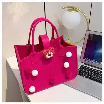 Новое поступление Милая фетровая сумка Мультяшная сумка для мамы Подарок на банкет в честь ста дней Сумка для покупок Детская сумка большой вместимости Strawberry Bear 30.20.18