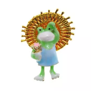 Новое поступление, милые броши в виде лягушки для женщин, красочная эмалированная булавка в виде животного, шляпа, брошь в виде лягушки, детские украшения, хороший подарок