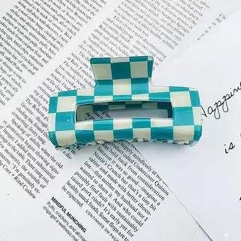 Новое поступление Мода 8 см Средний прямоугольный клетчатый зажим-краб для волос Простой акриловый Для густых волос Зажим-акула Аксессуары для волос Hair Claws
