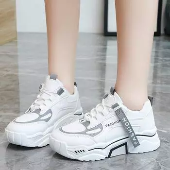 Новое поступление, модная новая удобная и износостойкая женская обувь с круглым носком, повседневная спортивная вулканизированная обувь на толстой подошве 35