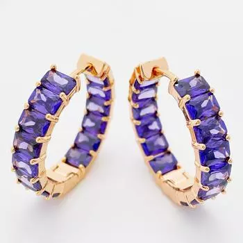 Новое поступление, модные изысканные круглые фиолетовые серьги-кольца из натурального циркония для женщин, романтическая годовщина свадьбы, ювелирные украшения