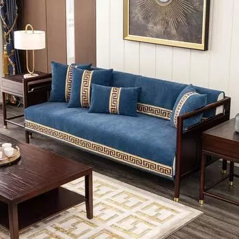 Новое поступление, модные высококачественные мягкие секционные чехлы для диванов для гостиной, роскошный однотонный утолщенный стеганый чехол для дивана из синели 70 x 70cm