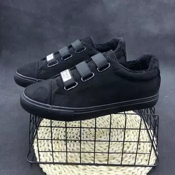 Новое поступление модные зимние черные бархатные теплые хлопковые мокасины без застежек Zapatos de hombre 39