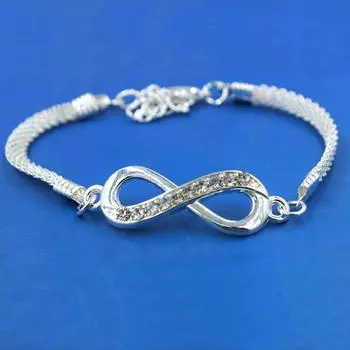 Новое поступление модных серебряных украшений браслета бесконечности для прекрасного подарка