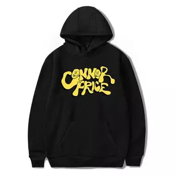 Новое поступление мужская женская толстовка с капюшоном Connor Price Hoodies Streetwear Harajuku Casual Letters Printed Hooded Pullover Sweatshirts XS чёрный