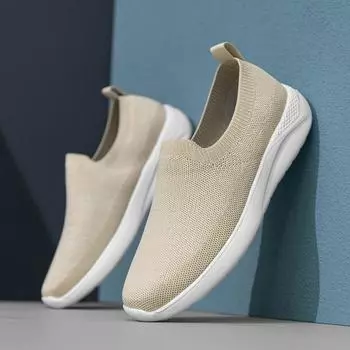 Новое поступление, мужские слипоны, лоферы, легкие прогулочные туфли, сетчатые дышащие мужские повседневные кроссовки, нескользящая обувь для вождения на открытом воздухе 39 серый