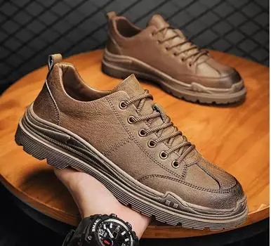 Новое поступление мужских модельных туфель Мужская кожаная повседневная обувь Мужская обувь из натуральной кожи брендовая обувь Мужские туфли-броги в винтажном стиле 39 чёрный