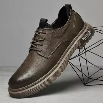 Новое поступление, натуральная кожа, мужская обувь, классические повседневные мужские кожаные ботинки, фирменные мужские ботильоны в стиле ретро, удобная деловая обувь 37