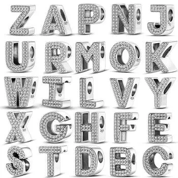 Новое поступление, новая белая медь, серебряные цирконовые ювелирные изделия с буквами, ручная роспись ювелирных изделий с буквами, женские модные очаровательные бусины