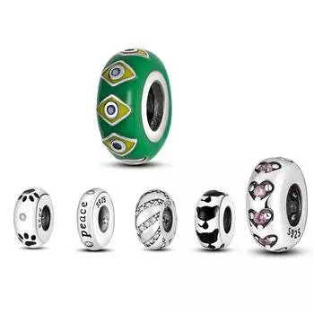 Новое поступление новых продуктов S925 посеребренные бисерные кружева Hope Peace E Spacer бусины ювелирные изделия женские - модные очаровательные бусины