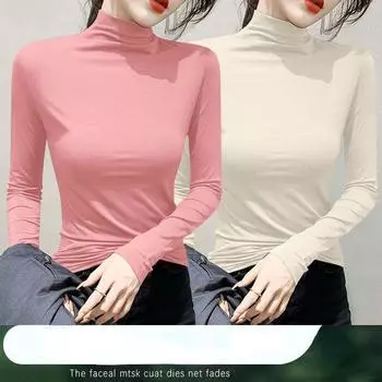 Новое поступление осени и зимы: Женский внутренний топ из модала с длинными рукавами S белый