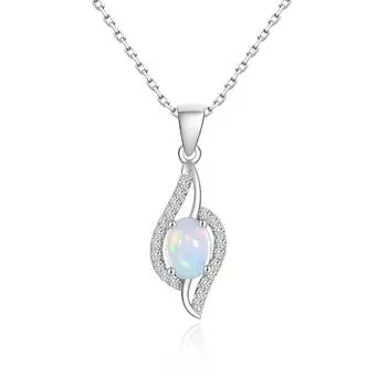 Новое поступление, ожерелье с подвеской из натурального опала, хорошее качество, драгоценный камень Эхтиопия, овальный размер 6*8 мм, женская повседневная одежда, изысканные ювелирные изделия из стерлингового серебра 925 пробы m белый