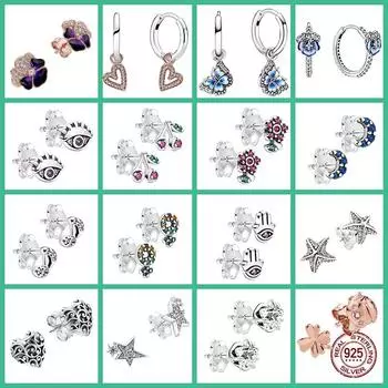 Новое поступление Pendientes plata de ley 925 оригинальные серьги-гвоздики с одним глазом и цирконием для женщин, брендовые серьги, ювелирные изделия, подарки