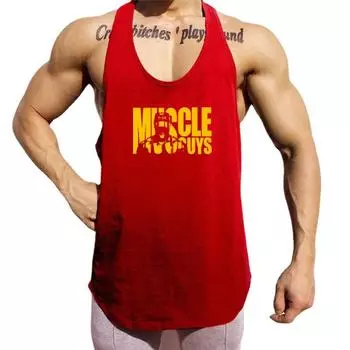 Новое поступление, плотный сетчатый жилет с принтом для мужчин, быстросохнущий, бодибилдинг, фитнес, дышащий, летний, модный, повседневный жилет M красный