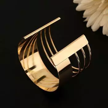 Новое поступление Простой женский браслет преувеличивает панк-личность роскошные браслеты из цинкового сплава с выемкой золотой