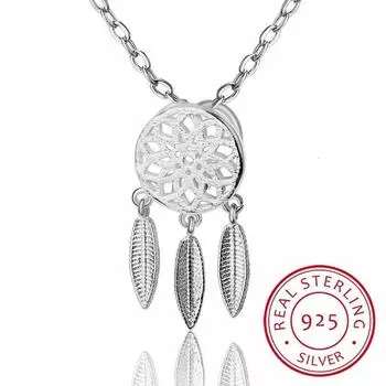 Новое поступление Прямая поставка 925 пробы серебряные ожерелья подвески и ожерелья с перьями ловца снов ювелирные изделия воротник воротник