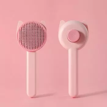 Новое поступление Расческа для питомца Красота Стальная игольчатая расческа Золотистый ретривер Тедди Товары для питомцев Игольчатая расческа Собака/Кошка Распутывание шерсти Кошка Ласкание питомца Удобный гаджет Pink (Ear)