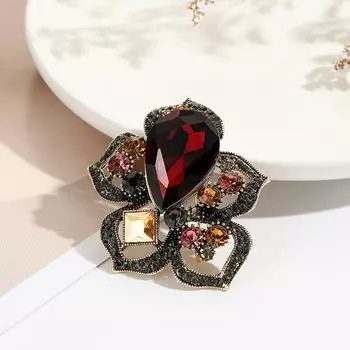 Новое поступление ретро хрустальная брошь-роза женская элегантная красивая цветочная булавка на платье куртка ципао ювелирные изделия