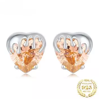 Новое поступление, серьги-гвоздики из стерлингового серебра 925 пробы, морганитовый цвет 9,2 карата, серьги-гвоздики для женщин, модные украшения