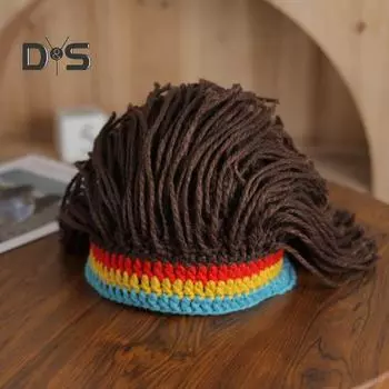 Новое поступление, шапка-парик раста унисекс, хип-хоп, плетеная, шапка-бини для вечеринки в стиле косплея, шапка ручной работы Ямайка, дреды в стиле регги, парик с африканскими корнями коричневый