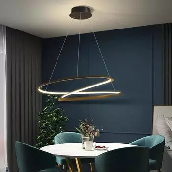 Новое поступление современных светодиодных подвесных светильников для гостиной, столовой, матовый черный/белый 90-260 В подвесной подвесной светильник 80cm&Dimmable RC чёрный