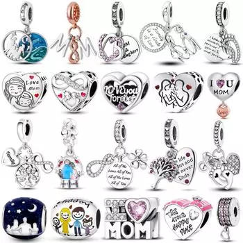 Новое поступление, стерлинговое серебро 925 пробы, подвеска на день матери, бусина для мамы, любви, счастливой семьи, мотаться, подходит для браслета, ожерелья, ювелирные изделия своими руками, подарок