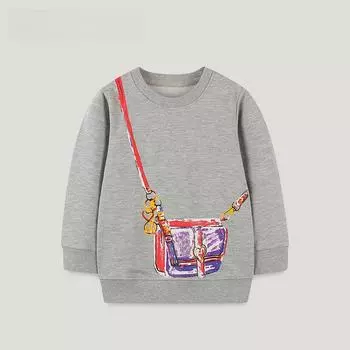 Новое поступление: Свитшот с длинными рукавами в европейском и американском стиле с рисунком для девочек - Осенняя коллекция 4Y (110cm)